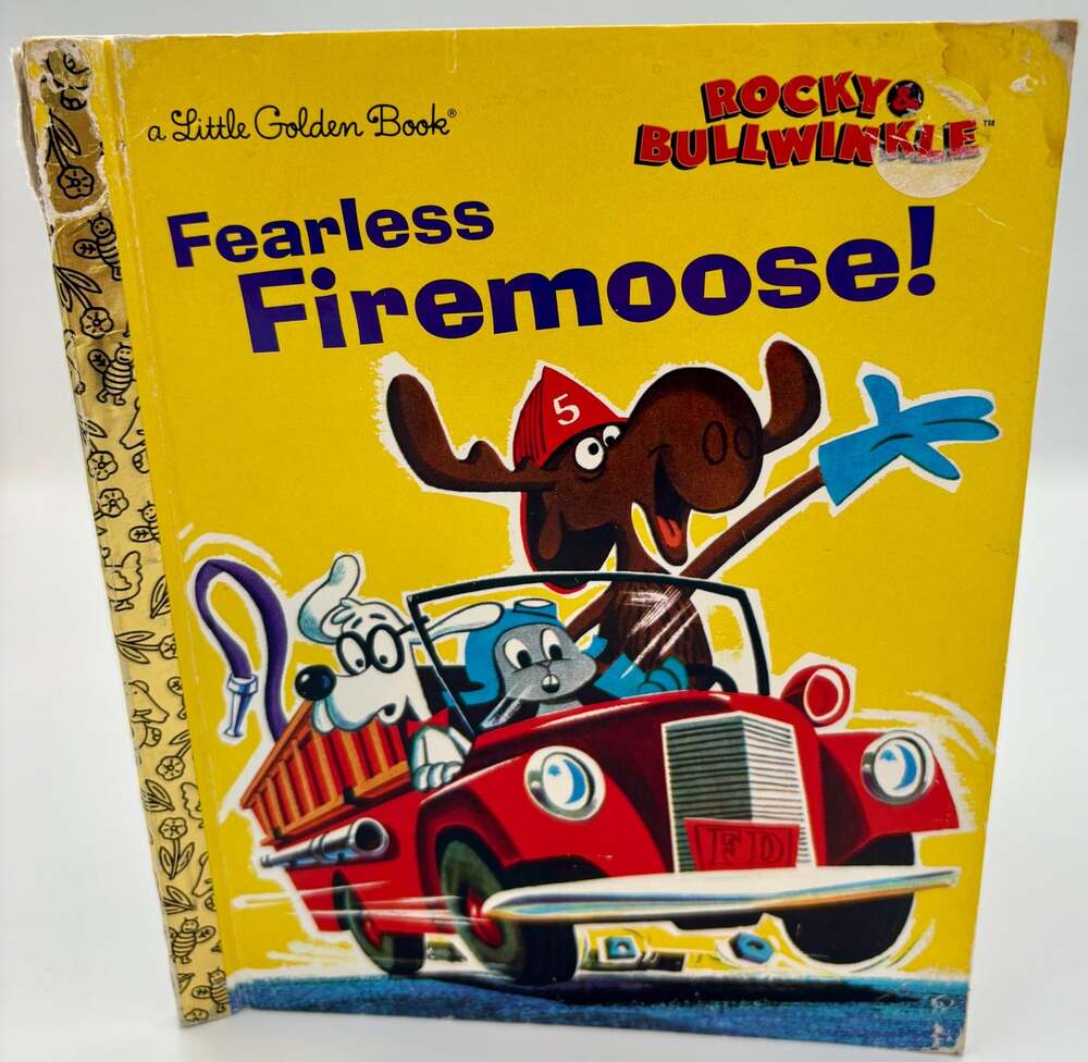 2014 Rocky & Bullwinkle Fearless Firemoose Little Golden Book Very Good Conditio